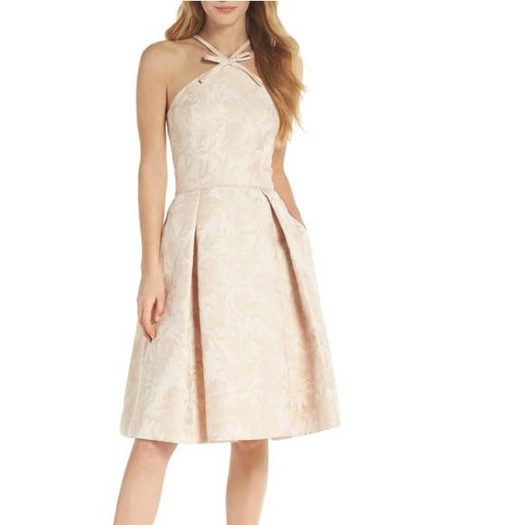 Gal Meets Glam Evelyn Holly Jacquard Halter Dress - Picture 5 of 14